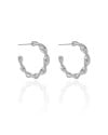 Brinco Argola Torcida 2.7 cm Ródio Branco