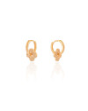 Brinco Argola Click Flor Cravejado Zircônia 1.7 cm Banhado a Ouro 18K