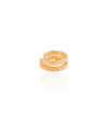 Piercing Dois Filetes Cravejado Cristal Banhado a Ouro 18K
