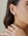 Anel Carré Cravejado Cristal Tamanho 23 Banhado a Ouro 18K