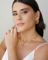 Anel Côncavo Liso Tamanho 12 Banhado a Ouro 18K