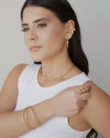 Anel Ajustável Orgânico Liso Tamanho M Banhado a Ouro 18K