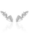 Ear Cuff Triângulos Lisos Ródio Branco