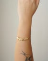 Pulseira Cascalhos Lisos Fecho Gravata Banhado a Ouro 18K