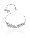 Pulseira Cascalhos Lisos Fecho Gravata Ródio Branco