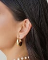 Brinco Argola Tubo Liso Fecho Italiano 3.1 cm Banhado a Ouro 18K