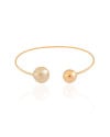 Bracelete Bola Lisa e Pérola Banhado a Ouro 18K