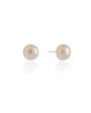 Brinco Pérola Achatada 12 mm Banhado a Ouro 18K
