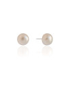 Brinco Pérola Achatada 12 mm Ródio Branco
