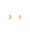 Brinco Oval Liso Banhado a Ouro 18K
