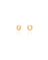 Brinco Argola Click Cravejado Cristal 8 mm Banhado a Ouro 18K