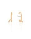 Ear Hook Liso Ponto de Luz Cravação Inglesa Banhado a Ouro 18K