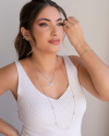 Ear Hook Liso Ponto de Luz Cravação Inglesa Ródio Branco