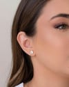 Brinco Ponto de Luz Quadrado Zircônia 6 mm Banhado a Ouro 18K