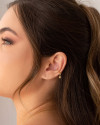Piercing Ponto de Luz Cristal Banhado a Ouro 18K