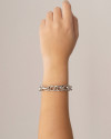 Pulseira Elos Entrelaçados Texturizados Ródio Branco