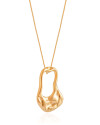 Gargantilha Longa Veneziana Pingente Orgânico 3.8 cm Banhado a Ouro 18K - 60 cm