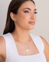 Gargantilha Veneziana Pingente Orgânico Liso 1.5 cm Banhado a Ouro 18K 45cm
