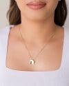 Gargantilha Veneziana Pingente Orgânico Liso 1.5 cm Banhado a Ouro 18K 45cm