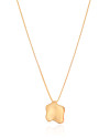 Gargantilha Veneziana Pingente Orgânico Liso 1.5 cm Banhado a Ouro 18K 45cm