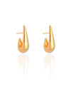 Brinco Argola Gota Lisa 3cm Banhado a Ouro 18K