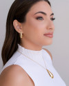 Brinco Argola Gota Lisa 3cm Banhado a Ouro 18K