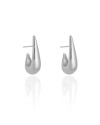 Brinco Argola Gota Lisa 3cm Ródio Branco