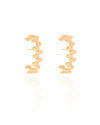 Ear Hook Plaquinhas Ovais Lisas 2.7 cm Banhado a Ouro 18K