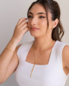 Ear Hook Plaquinhas Ovais Lisas 2.7 cm Banhado a Ouro 18K