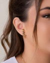 Ear Hook Plaquinhas Ovais Lisas 2.7 cm Banhado a Ouro 18K