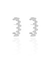 Ear Hook Plaquinhas Ovais Lisas 2.7 cm Ródio Branco