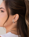 Ear Hook Plaquinhas Ovais Lisas 2.7 cm Ródio Branco