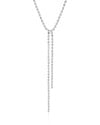 Gargantilha Gravata Plaquinhas Achatadas Ródio Branco - 45 cm