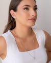 Escapulário Retângulos Cristal Ródio Branco - 65 cm