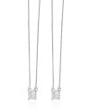 Escapulário Retângulos Cristal Ródio Branco - 65 cm