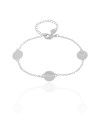 Pulseira Elos Plaquinhas Lisas Ródio Branco