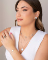 Pulseira Elos Plaquinhas Lisas Ródio Branco