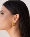 Brinco Argola Tubo Tela 3.1 cm Banhado a Ouro 18K