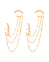 Ear Line Bolas Lisas Banhado a Ouro 18K