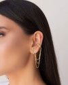 Ear Line Bolas Lisas Banhado a Ouro 18K
