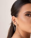 Ear Line Bolas Lisas Ródio Branco