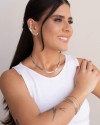 Ear Cuff Orgânico Liso Ródio Branco