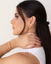 Trio de Argolas Torcidas Banhado a Ouro 18K