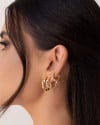 Trio de Argolas Torcidas Banhado a Ouro 18K