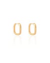 Brinco Argola Click Retangular Lisa 1.7 cm Banhado a Ouro 18K