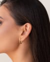 Brinco Argola Click Retangular Lisa 1.7 cm Banhado a Ouro 18K