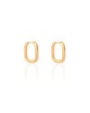 Brinco Argola Click Retangular Lisa 1.7 cm Banhado a Ouro 18K