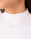 Choker Veneziana Ponto de Luz Cristal Banhado a Ouro 18K - 35 cm