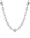 Choker Elos Ovais 9 mm Ródio Branco