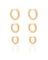 Trio de Argolas Lisas Banhado a Ouro 18K